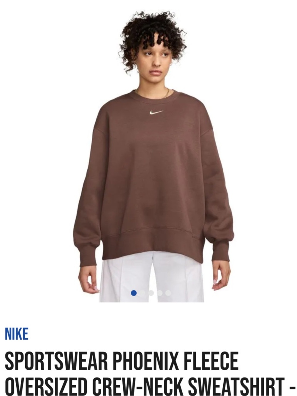 Nike Brown Crewneck Pullover with Black Swoosh